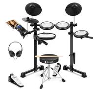 CAHAYA Electric Drum Set Kit - Portable Electronic Drum with Quiet Mesh 8" Dual Zone Snare 350 Sounds 25 Drum Kits and USB/MIDI Compatibility and Headphones for Kids Adult Beginners as Gift
