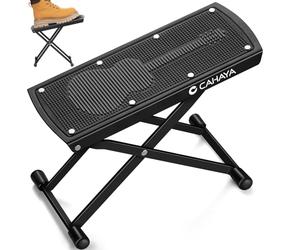 CAHAYA Guitar Footstool with Anti-Slip Rubber: Foldable for Guitar Playing Height Adjustable Strong Bearing Capability CY00367-1
