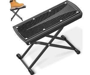 CAHAYA Guitar Footstool with Anti-Slip Rubber: Foldable for Guitar Playing Height Adjustable Strong Bearing Capability CY0337