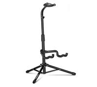 CAHAYA Guitar Stands Tripod Floor - Guitar Stand with Neck Holder Folding Metal Universal Holder Height Adjustable 78-94 cm, for Acoustic Electric Guitars Ukulele Violin
