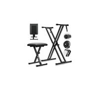 CAHAYA Keyboard Stand and Bench with X Frame Adjustable Stool
