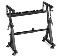 CAHAYA Keyboard Stand with Storage Tray and Wheels Heavy Duty Adjustable Width & Height Fit 66 76 88 Keys Digital Piano Z Style Model
