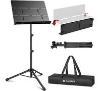 CAHAYA Sheet Music Stand Tri-fold Panel Book Holder Metal 170cm Black