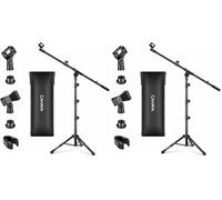 CAHAYA Tripod Boom Sheet Microphone Stand Metal Portable with Carrying Bag, for Performance Singing Speech Wedding Stage and Outdoor CY0329 (Pack of 2)