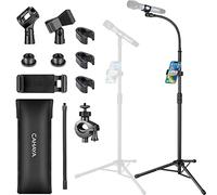 CAHAYA Upgraded Gooseneck Microphone Stand Universal Metal Mic Stand with Smartphone Holder and Carrying Bag, for Performance Singing Speech Wedding Stage and Outdoor CY0312