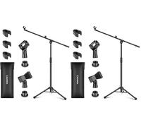 CAHAYA Upgraded Tripod Boom Sheet Microphone Stand Universal Metal Mic Stand with Carrying Bag, for Singing Speech Wedding Stage and Outdoor CY0311 (Pack of 2)