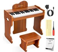 CAHAYA Wooden Children's Digital Piano - 37 Keys for Babies, Educational Musical Keyboard with Touch Control - Didactic Instrument for Children 3+ Years, Gift