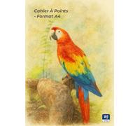 Cahier à Points - Format A4: 120 Pages - Quadrillage 5mm - Scarlet Macaw Watercolor Portrait Design Edition - Idéal pour le Bullet Journaling, la Planification & la Créativité - WJ Notelab