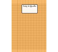 Cahier de Brouillon Orange: Grands Carreaux Seyes, Avec table de multiplication derrière, 96 pages, Petit format.