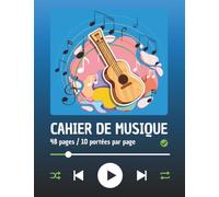 Cahier de musique: 48 pages / 10 partitions par page