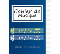 cahier de musique avec portée et carreaux : Carnet de Partitions 12 portées par page et Seyes Grands Carreaux - INSPIRATION & COMPOSITION Pour Débutants et Professionnels
