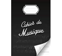 Cahier de musique avec portées et annotations pour la composition musicale - solfège - partitions - 48 pages - Grand format A4 : 21x 29,7 cm - Couverture brillante