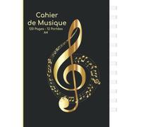 Cahier de musique: Carnet de partitions | Papier manuscrit | Idéal pour les débutants et professionnels | 12 portées par page | 120 pages | Grand format A4