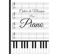 Cahier de musique pour Piano: Carnet de Partitions Vierges à Double Portée pour la Composition et l'Étude Musicale
