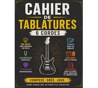 Cahier de Tablatures Guitare Rock: Carnet de composition pour guitaristes Rock - 120 pages de tablatures, 100 idées de riffs, accordages essentiels, ... et pages de réglages (Carnets du Guitariste)