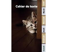Cahier de texte 2025- 2026 Chat: Pour enfant en CE1, CE2, CM1, CM2, Collège Et Lycée | Pratique Pour Toutes Les Matières -avec séparation en couleurs des jours de la semaine