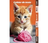 Cahier de texte 2025- 2026 Chat: Pour enfant en CE1, CE2, CM1, CM2, Collège Et Lycée | Pratique Pour Toutes Les Matières -avec séparation en couleurs des jours de la semaine
