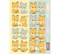 Cahier de Texte 2025 2026 Kawaii Renard & Loup : Pour filles et garçons - CP, CE1, CE2, CM1, CM2 - Pratique pour toutes les matières - Motif Kawaii Animaux
