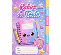 Cahier de Texte Kawaii 2026-2027: girly |100 pages - Intérieur en Couleurs - Pratique Pour Toutes Les Matières- Thème Paillette Pastel