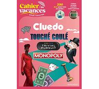 Cahier de vacances Multijeux Hasbro: Cluedo, Touché coulé, Trivial Pursuit, Monopoly: 31576