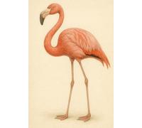 CAHIER DU FLAMANT ROSE - Cahier quadrillé 5x5 mm | 6x9 pouces | 80 pages: Illustration naturaliste d’un flamant rose en bord de lagune | Parfait pour l’école, les notes ou les croquis