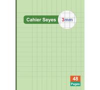 Cahier Seyes 3mm 48 Pages: Carnet 17x22 cm Grands Carreaux avec Table de Multiplication au Dos, Idéal pour L'écriture, le Brouillon et Faire les Exercices