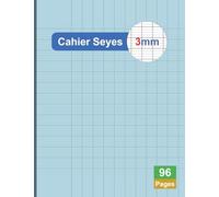 Cahier Seyes 3mm 96 Pages: Carnet 17x22 cm Grands Carreaux avec Table de Multiplication au Dos, Idéal pour L'écriture, le Brouillon et Faire les Exercices