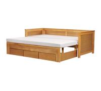 Beliani Bed With Storage Drawers Wood Cahors 90 X 200 Cm Eu Single Brown
