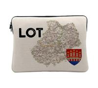 Cahors - Set of 46 Computer and Tablet Case - Cahors - Antique Map Rare Occitanie - 14-15 Inches - Protective Laptop Sleeve Printed in France