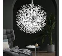 CAI-HAI Dandelion Crystal Chandelier, Modern Firework Chandelier, Living Room Light, Bedroom Living Room Dining Room Kitchen stairwell 12 Light Satellite Chandelier, Silver (YHG9)