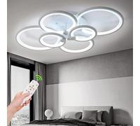 CAI-HAI LED Creative Acrylic Shade Round 6 Ring Ceiling Light for Living Room, Bedroom, Dining Room, White (CHYGXD23)