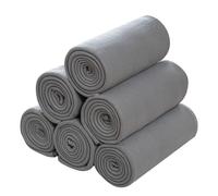 CAI TENG Fleece Throw Blankets Lightweight Warm for Soft Cozy Pet-Friendly Bulk Fleece Blanket Solid for Home, Bed, Sofa, Dorm, Office, Gifts, Outdoor (Grey, Pack of 6-50 x 60 inch)