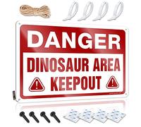 CAI Warning Sign Danger Dinosaur Area Keep Out Metal Sign Ring Security Signs for Yard House Numbers 8 Inch ( Size : 30X40CM )