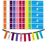 Caianwin 200Pcs Cable Labels 10 Colors Self-Adhesive Cable Tags Writable Wire Labels Waterproof Cable Markers for Cable Management and Daily Marking