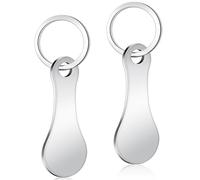 Caianwin 2Pcs Trolley Token,Stainless Steel Trolley Coin Removable Trolley Key for Releasing Supermarket Trolleys Shopping Trolley Token