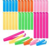 Caianwin 30 Pcs Food Clips 7/11/14 cm Food Bag Clips 6 Colours Food Clips Bag Sealing Clips, Reusable Freezer Food Bag Clips For Keeping Food Fresh and Storage