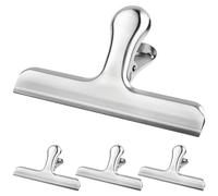 Caianwin 4 Pcs Bulldog Clips Large 119mm/4.7 Inch Paper Clamps Metal Clips for Organizing Files, Bags, Food and Photo for Home, Kitchen, School and Office