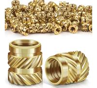 Caianwin 50PCS Thread Insert M2 Brass Heat Set Insert for for Plastic and 3D Printing Components - Brass Metric Knurled Nuts