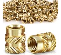 Caianwin 50PCS Thread Insert M4 Brass Heat Set Insert for for Plastic and 3D Printing Components - Brass Metric Knurled Nuts