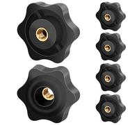 Caianwin M6 Clamping Nuts 6Pcs Knob Grip Screw,Plastic Star Nuts For Machines And Systems, Furniture, Machine Tools, Fitness Equipment