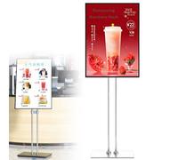 Caibendss Backlit Menu Board,LED Ultra Slim Floor Standing Light Box,Adjustable Advertising Frame for Coffee Shops Flower Shops Cinemas Restaurants Silverframe-43.5 * 60cm