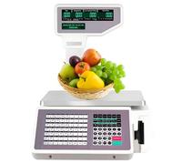 Caibendss Barcode Receipt Scale with Double-Sided LCD Display, 5g Accuracy Electronic Price Computing Scale Pole Display,60lbs Capacity for Retail Outlet Store Food Meat Shop
