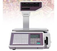 Caibendss Barcode Receipt Scale with Double-Sided LCD Display, 66.14lb Capacity Electronic Checkout Scale,Commercial Label Printer Scales for Supermarkets, Fruit Stores, Snack Bars