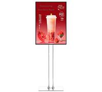 Caibendss Floor Standing LED Light Box Billboard,Adjustable LED Standing Sign Holder,180° Angle Adjustment,for Coffee Shops Flower Shops Cinemas Restaurants Silverframe-60 * 90cm