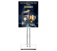 Caibendss Floor Standing Light Box Billboard,LED Slim Snap Aluminum Light Box, for Coffee Shops Flower Shops Cinemas Restaurants180° Angle Adjustment Silverframe-60.5 * 85cm