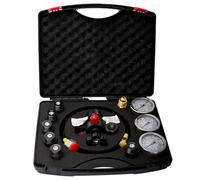 Caibendss Hydraulic Nitrogen Accumulator Test Charging Kit, Nitrogen Pressure Charge Testing Fill Kit, with 3 Gauges, 7 Adapters Couplings, 1 Gas Hose for Nitrogen Pressure Test System
