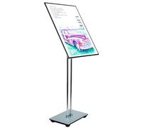 Caibendss LED Poster Frame, Floor Standing LED Light Box Billboard,LED Slim Snap Aluminum Illuminated Display Sign Holder, Advertising Projecting Sign for Business Show Silverframe-43.5 * 60cm