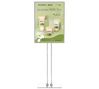 Caibendss LED Slim Snap Aluminum LED Light Box,Floor Standing Sign Holder, Adjustable Aluminum Sign Stand,for Coffee Shops Flower Shops Cinemas Restaurant Silverframe-50 * 70cm