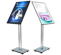 Caibendss LED Slim Snap Aluminum Light Box, Floor Standing Light Box Billboard,180° Angle Adjustment,for Coffee Shops Flower Shops Cinemas Restaurants Silverframe-43.5 * 60cm
