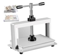 Caibendss Manual Paper Press Machine Bookbinding Notes Office Invoice Steel Flattening Machine, 1500kg Pressure, for Documents, Banknotes, Vouchers,Checks A3